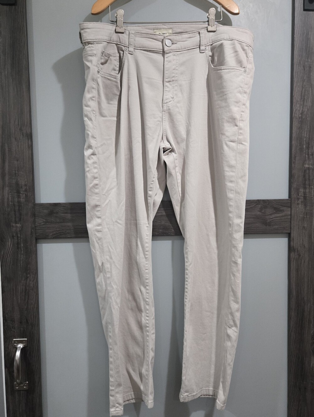 DL1961 Russell Slim Straight pants, Light Grey stone beige Khaki 36x30